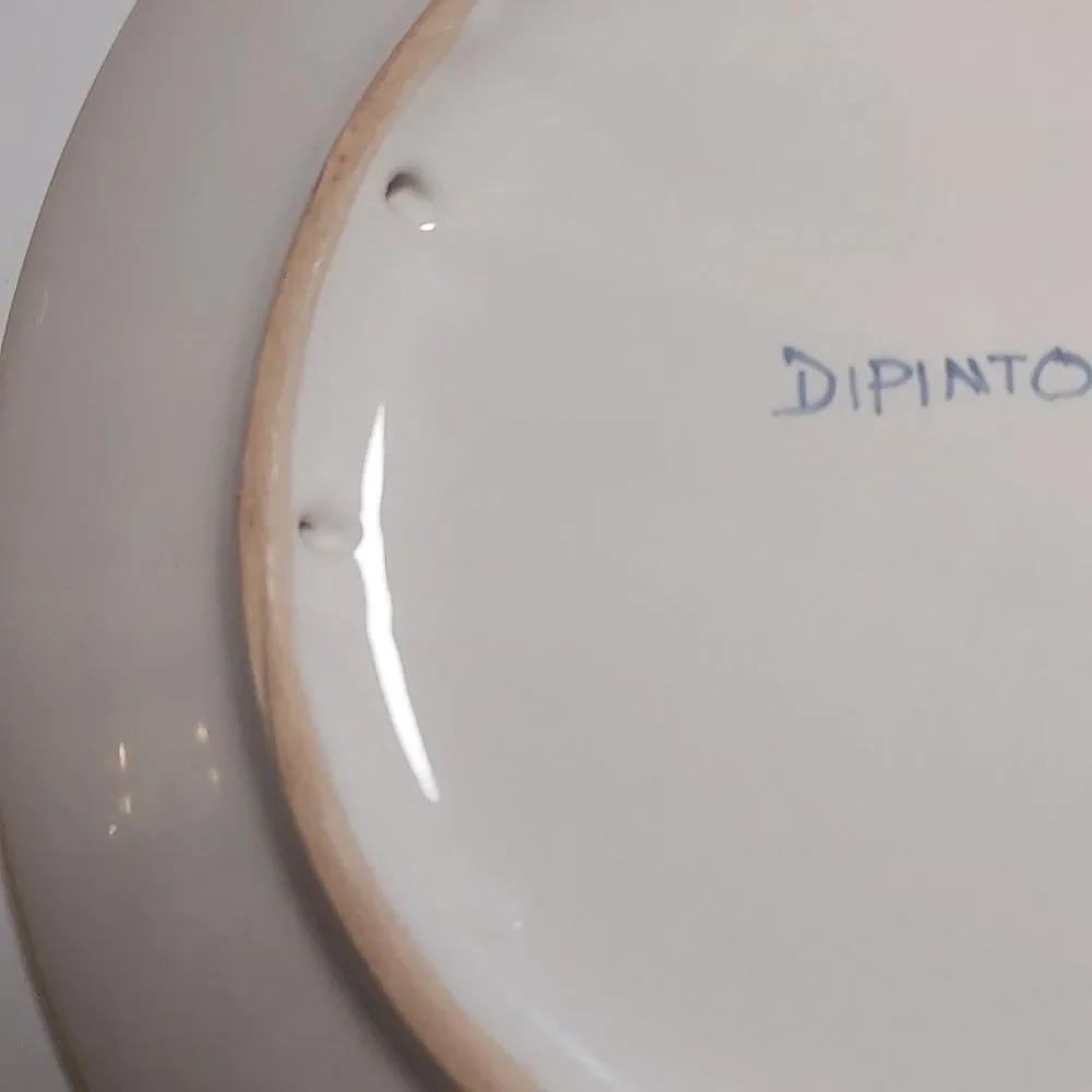 Dip A Mano Italian Handpainted Salad Dessert Decorative Plates Set Of 2 Vintage